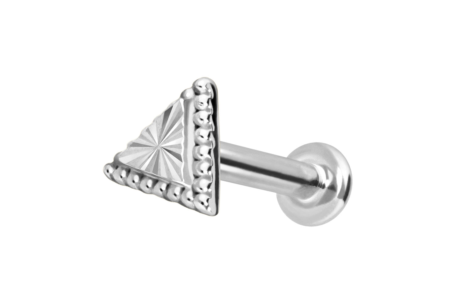 14 Karat Gold Labret Piercing mit Innengewinde DREIECK